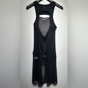 NWT Magnlens Black Mesh Sleeveless Tank Dress - small - $250 MSRP